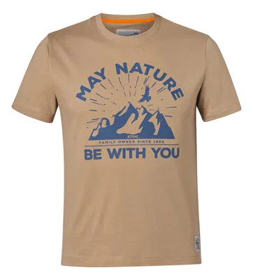 T-Shirt "may the nature"  στο χρώμα της άμμου, M